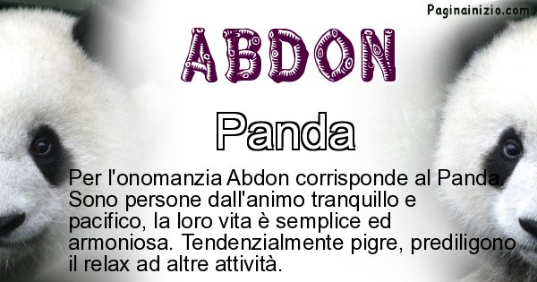Abdon - Animale associato al nome Abdon