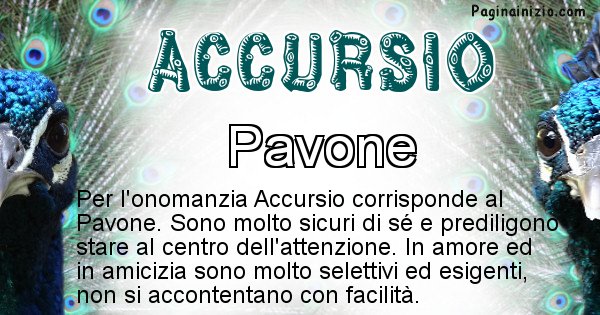 Accursio - Animale associato al nome Accursio