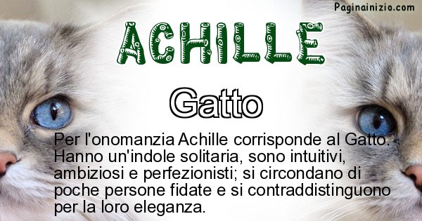 Achille - Animale associato al nome Achille
