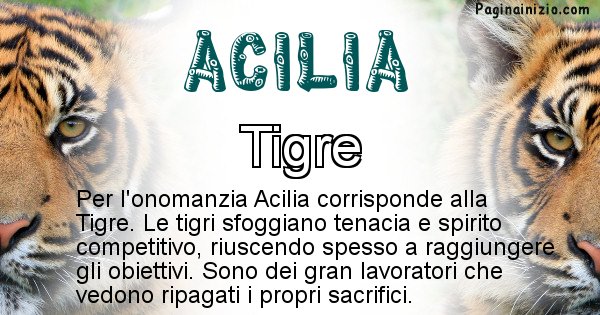 Acilia - Animale associato al nome Acilia