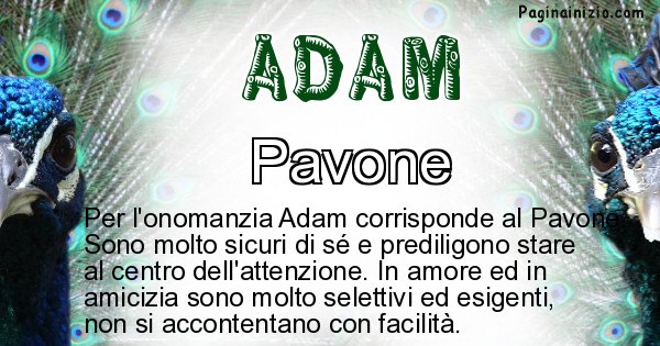 Adam - Animale associato al nome Adam