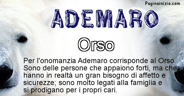 Ademaro - Animale associato al nome Ademaro