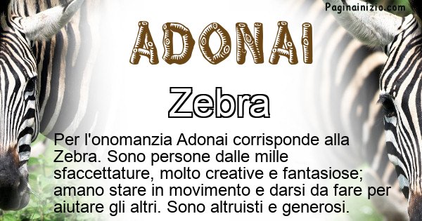 Adonai - Animale associato al nome Adonai