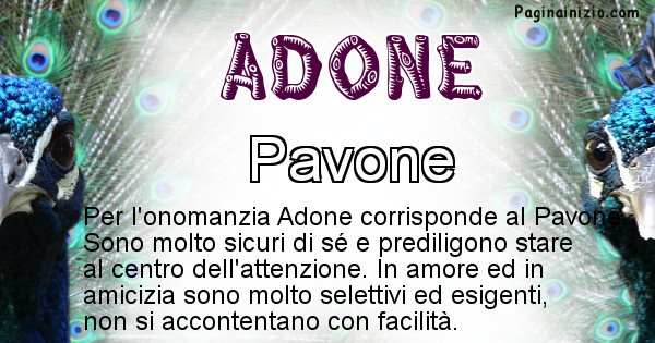 Adone - Animale associato al nome Adone