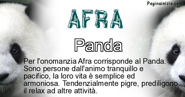 Afra - Animale associato al nome Afra