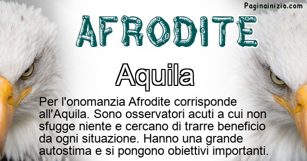 Afrodite - Animale associato al nome Afrodite