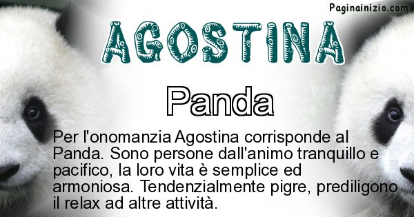 Agostina - Animale associato al nome Agostina