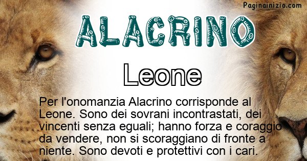 Alacrino - Animale associato al nome Alacrino