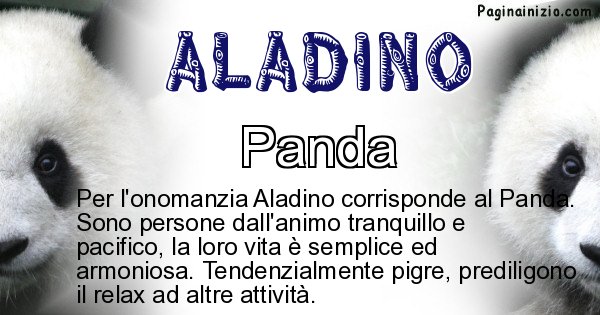 Aladino - Animale associato al nome Aladino