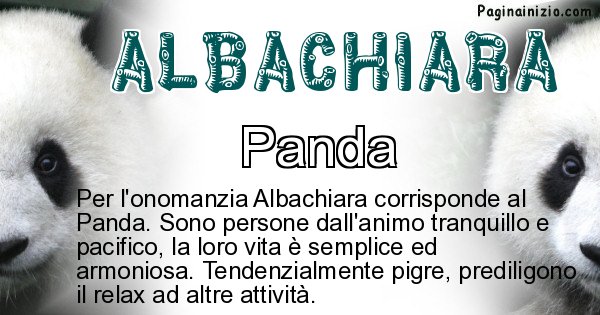 Albachiara - Animale associato al nome Albachiara