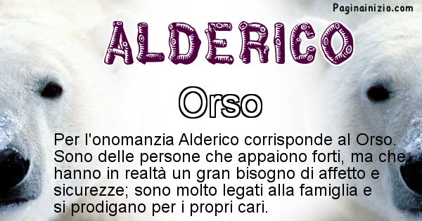 Alderico - Animale associato al nome Alderico