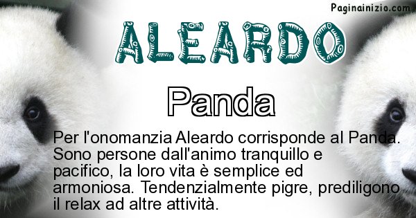 Aleardo - Animale associato al nome Aleardo