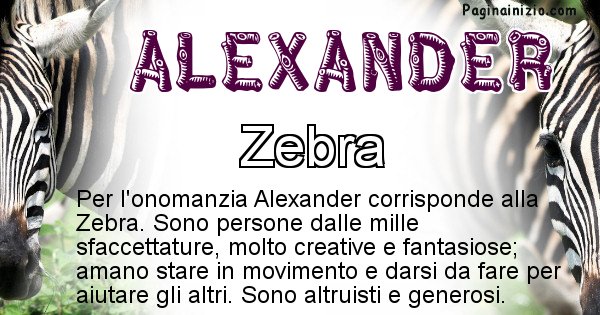 Alexander - Animale associato al nome Alexander