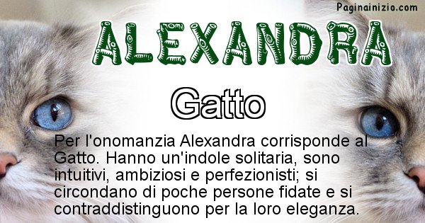 Alexandra - Animale associato al nome Alexandra