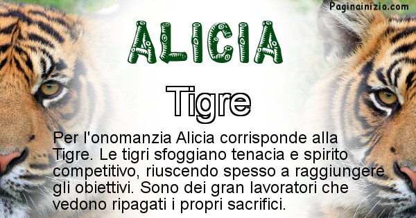 Alicia - Animale associato al nome Alicia