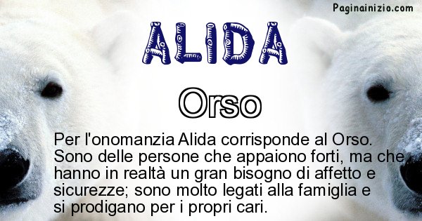 Alida - Animale associato al nome Alida