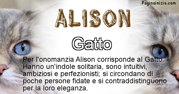 Alison - Animale associato al nome Alison