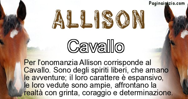 Allison - Animale associato al nome Allison
