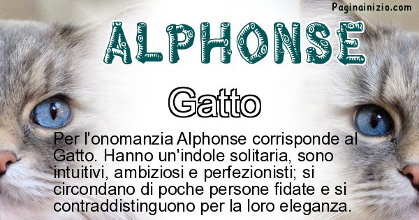 Alphonse - Animale associato al nome Alphonse