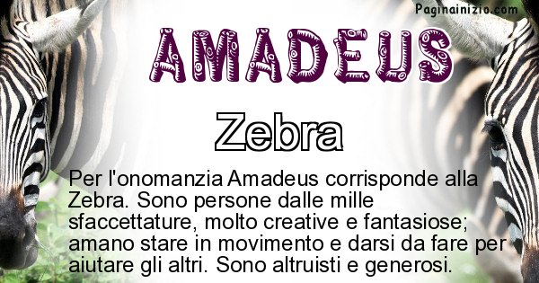 Amadeus - Animale associato al nome Amadeus
