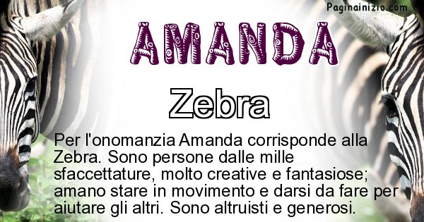 Amanda - Animale associato al nome Amanda