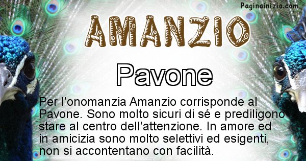 Amanzio - Animale associato al nome Amanzio