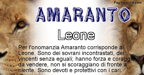 Amaranto - Animale associato al nome Amaranto