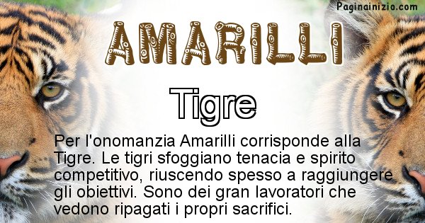 Amarilli - Animale associato al nome Amarilli