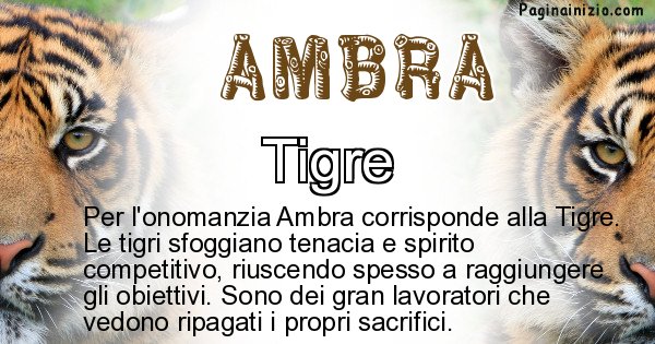 Ambra - Animale associato al nome Ambra