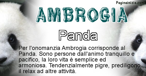 Ambrogia - Animale associato al nome Ambrogia