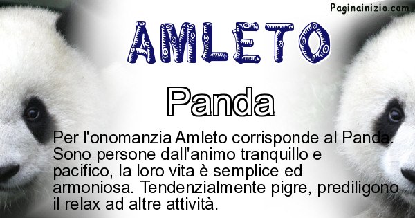 Amleto - Animale associato al nome Amleto