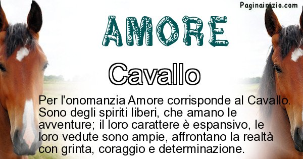 Amore - Animale associato al nome Amore