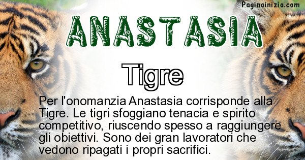 Anastasia - Animale associato al nome Anastasia