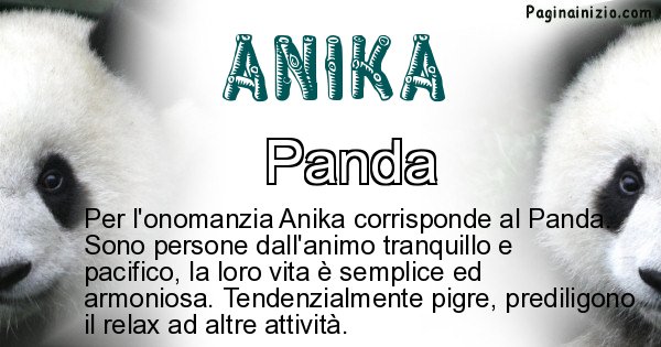 Anika - Animale associato al nome Anika