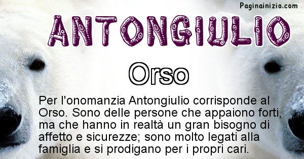 Antongiulio - Animale associato al nome Antongiulio
