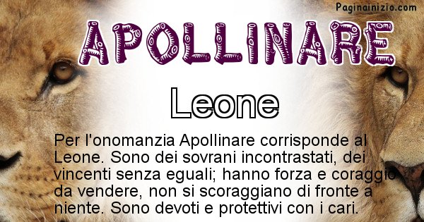 Apollinare - Animale associato al nome Apollinare