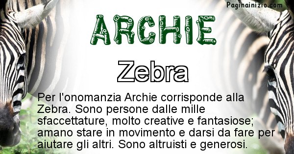 Archie - Animale associato al nome Archie