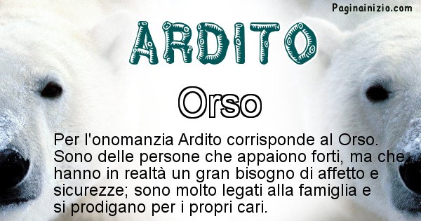 Ardito - Animale associato al nome Ardito