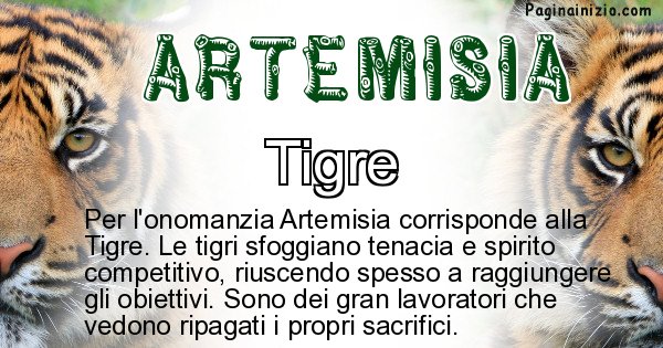 Artemisia - Animale associato al nome Artemisia
