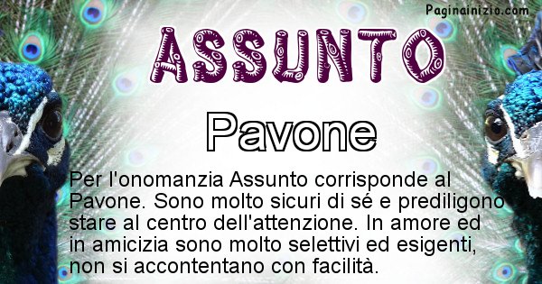 Assunto - Animale associato al nome Assunto