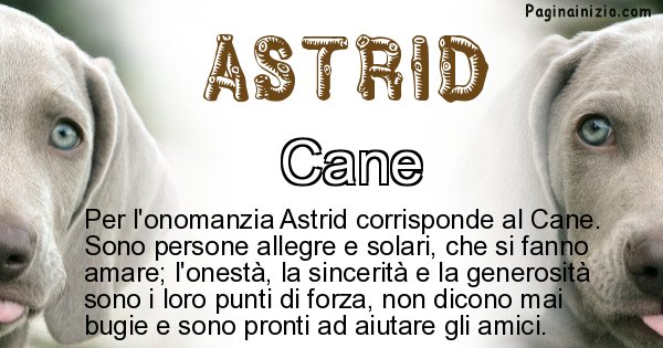 Astrid - Animale associato al nome Astrid