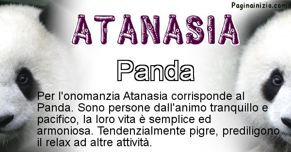 Atanasia - Animale associato al nome Atanasia