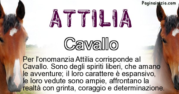 Attilia - Animale associato al nome Attilia