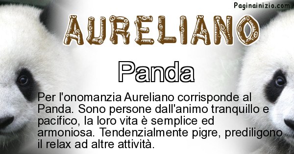 Aureliano - Animale associato al nome Aureliano