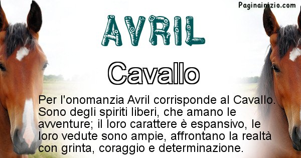 Avril - Animale associato al nome Avril