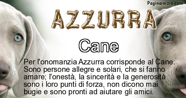 Azzurra - Animale associato al nome Azzurra