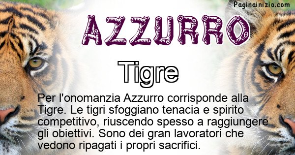 Azzurro - Animale associato al nome Azzurro