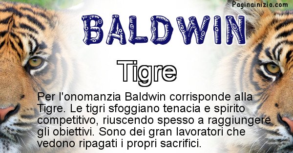 Baldwin - Animale associato al nome Baldwin