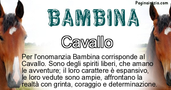 Bambina - Animale associato al nome Bambina