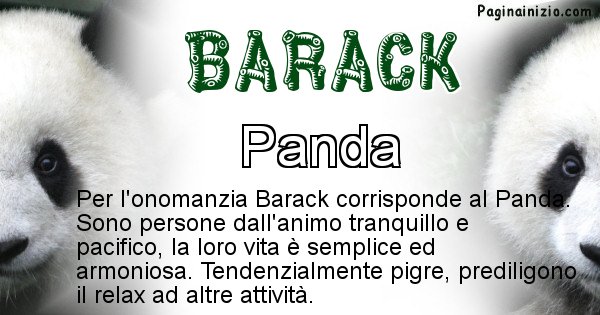 Barack - Animale associato al nome Barack